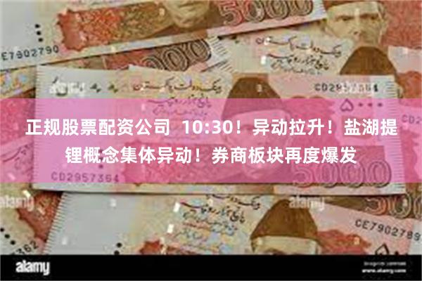 正规股票配资公司  10:30！异动拉升！盐湖提锂概念集体异动！券商板块再度爆发