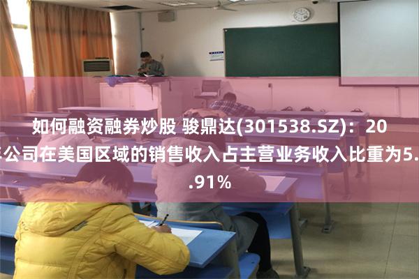 如何融资融券炒股 骏鼎达(301538.SZ)：2024年公司在美国区域的销售收入占主营业务收入比重为5.91%