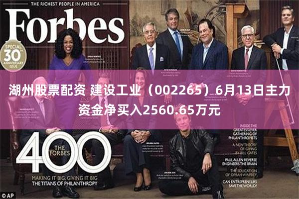 湖州股票配资 建设工业（002265）6月13日主力资金净买入2560.65万元