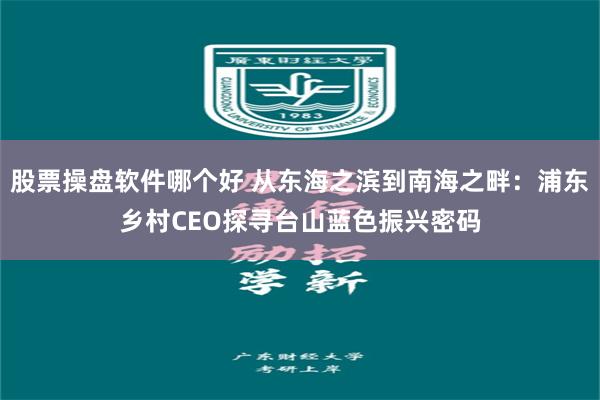 股票操盘软件哪个好 从东海之滨到南海之畔：浦东乡村CEO探寻台山蓝色振兴密码