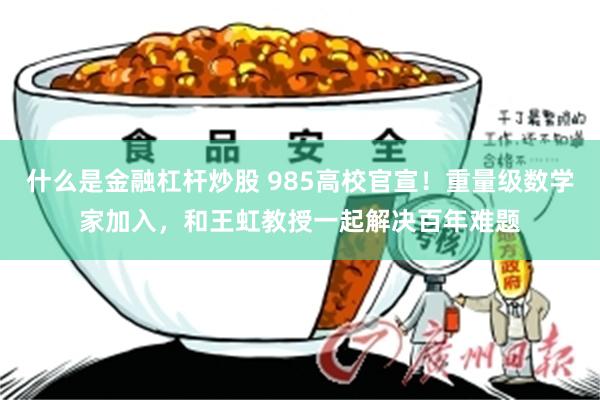 什么是金融杠杆炒股 985高校官宣！重量级数学家加入，和王虹教授一起解决百年难题
