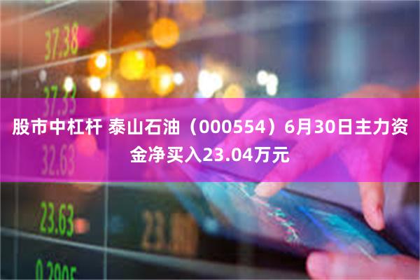 股市中杠杆 泰山石油（000554）6月30日主力资金净买入23.04万元