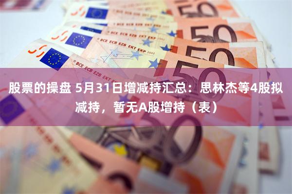 股票的操盘 5月31日增减持汇总：思林杰等4股拟减持，暂无A股增持（表）
