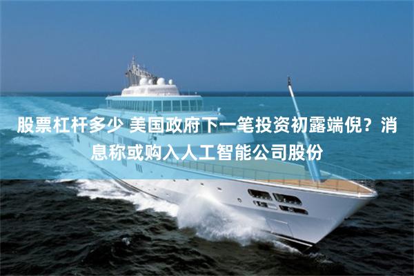 股票杠杆多少 美国政府下一笔投资初露端倪？消息称或购入人工智能公司股份