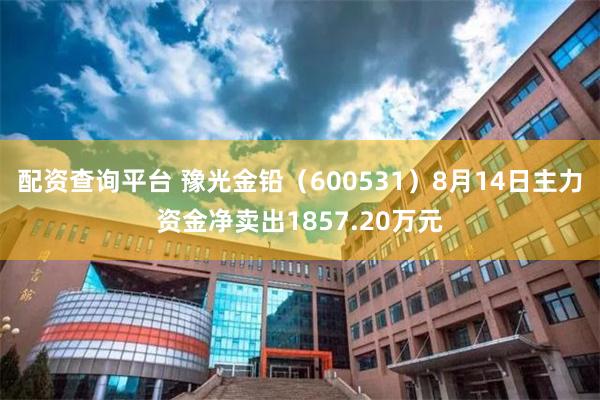 配资查询平台 豫光金铅（600531）8月14日主力资金净卖出1857.20万元
