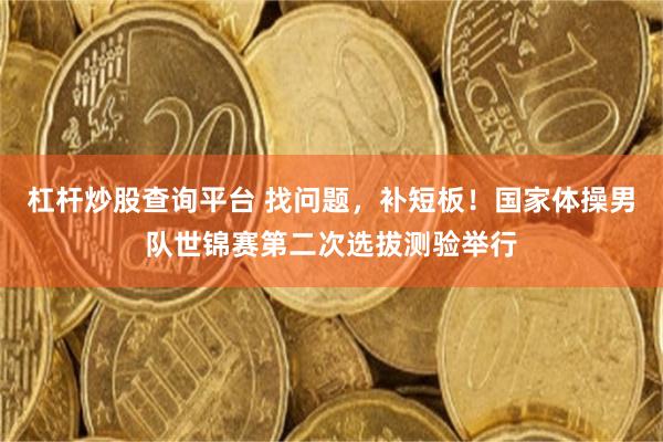 杠杆炒股查询平台 找问题,补短板!国家体操男队世锦赛第二次选拔测验举行
