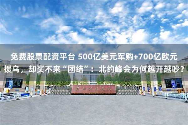 免费股票配资平台 500亿美元军购+700亿欧元援乌,却买不来“团结”:北约峰会为何越开越吵?