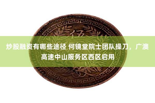 炒股融资有哪些途径 何镜堂院士团队操刀，广澳高速中山服务区西区启用