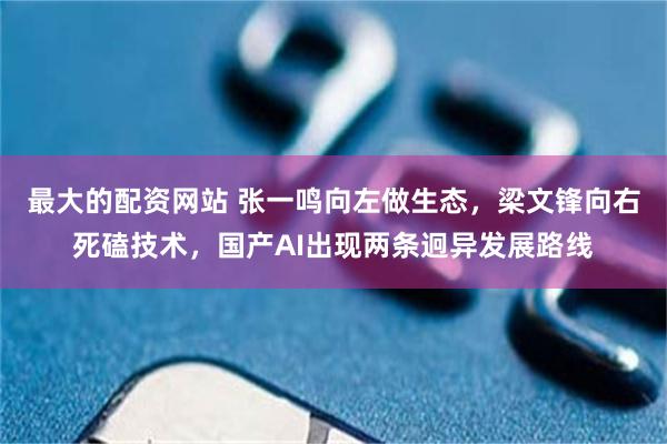最大的配资网站 张一鸣向左做生态,梁文锋向右死磕技术,国产AI出现两条迥异发展路线