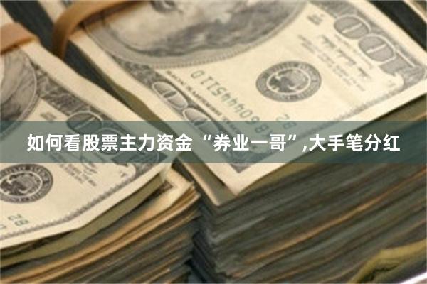 如何看股票主力资金 “券业一哥”,大手笔分红