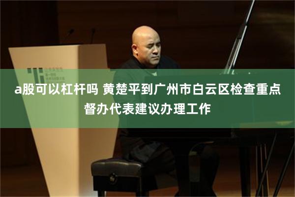 a股可以杠杆吗 黄楚平到广州市白云区检查重点督办代表建议办理工作