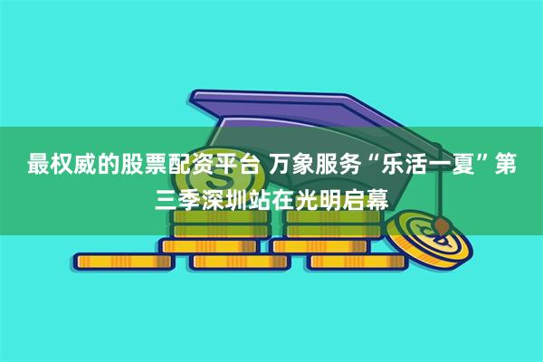 最权威的股票配资平台 万象服务“乐活一夏”第三季深圳站在光明启幕