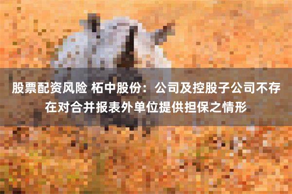 股票配资风险 柘中股份：公司及控股子公司不存在对合并报表外单位提供担保之情形