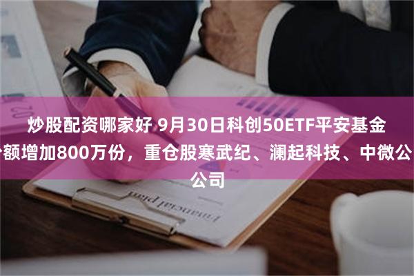 炒股配资哪家好 9月30日科创50ETF平安基金份额增加800万份，重仓股寒武纪、澜起科技、中微公司