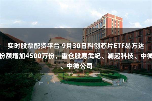 实时股票配资平台 9月30日科创芯片ETF易方达基金份额增加4500万份，重仓股寒武纪、澜起科技、中微公司