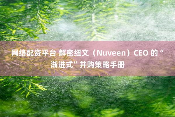 网络配资平台 解密纽文(Nuveen)CEO 的“渐进式”并购策略手册