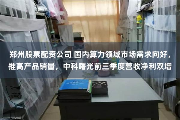 郑州股票配资公司 国内算力领域市场需求向好，推高产品销量，中科曙光前三季度营收净利双增